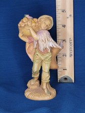 Vintage Fontanini Nativity 5" Figure "Seth", Boy w Basket of Fruit 1987, Italy