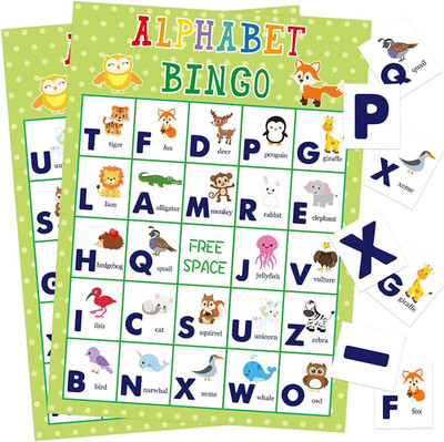 Alphabet Bingo Game Letter Learning Educational Game for Kids School Classroom H