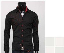 Mens Dress Shirts Long Sleeves Luxury Casual Slim Fit Camisas Multicolor Shirts