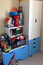 IKEA Stuva Matching Wardrobe & Chest in White & Blue - Good Condition