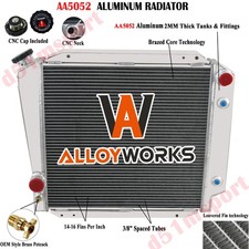 4 Row Aluminum Radiator For 66-77 Ford Bronco 3.3l 5.0l Late Model Ford V8