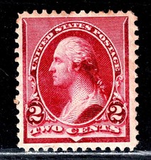 US 219D unused hinged - 1890 2c Washington – fb1