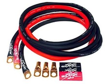 Sky High Oversized 4 Gauge AWG Big 3 Upgrade RED/Black Electrical Wiring Kit