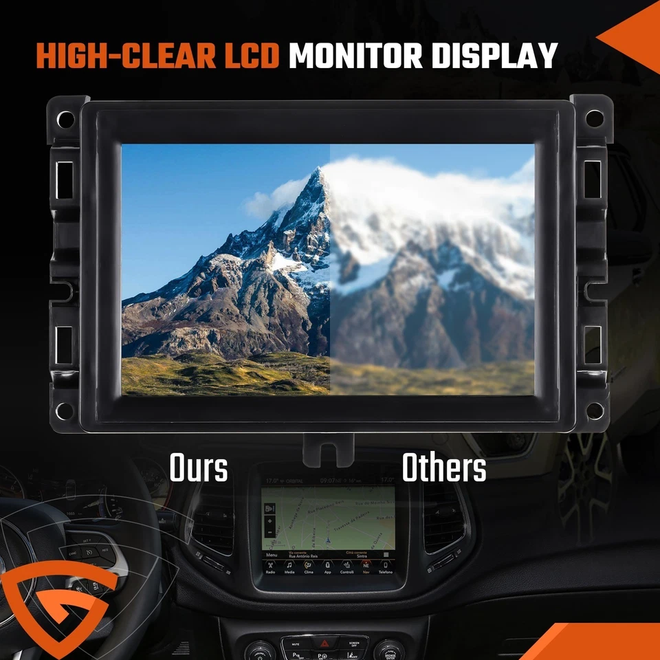 Pantalla táctil LCD de 7" con marco para Jeep Compass 2017-2020 radio navegación reemplazo Foto 4 de 4