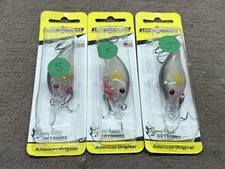 (3) Rick Clunn Luck E Strike Deep Smoothy Crankbait Fishing Lures 