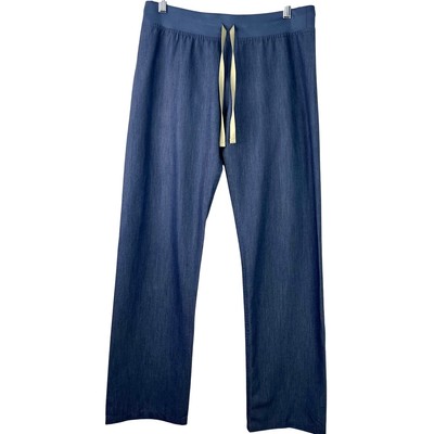 Figs Women's Livingston Basic Scrub Pants Gray Straight Leg Back Pockets Size S