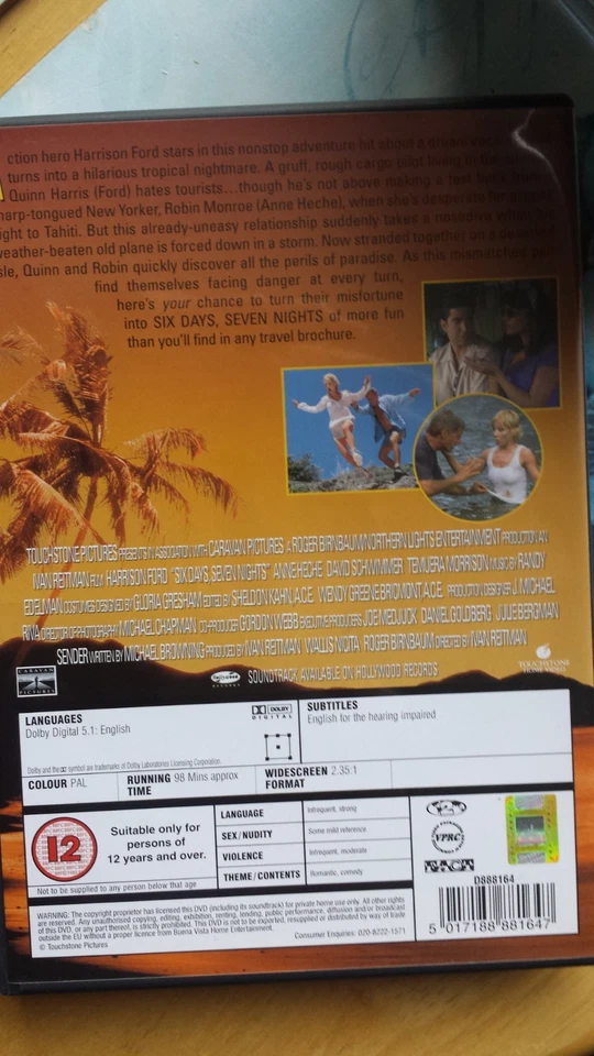 Six Days, Seven Nights (DVD, 2005) - Image 2 of 2