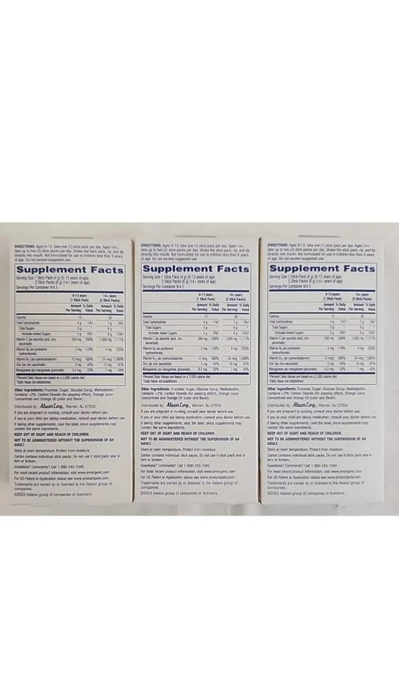 Cristales Emergen-C 500 mg Vitamina C 3x9 Barras Total 27 SIN NECESIDAD DE AGUA Exp:8/25 Foto 2 de 2