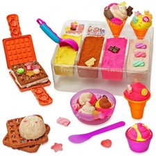 Sensory bin - 29 pcs Ice Cream Toy Shop Play Sand Kit with 9 Ice Cream Sand T...