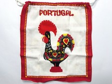 Borsa Portogallo Gallo Disegno Corda 100% Cotone Colori Brillanti 15,5 x 14