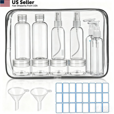 DTDNZKN 14 Pack Travel Bottles for Toiletries - TSA Approved 100ml, Clear