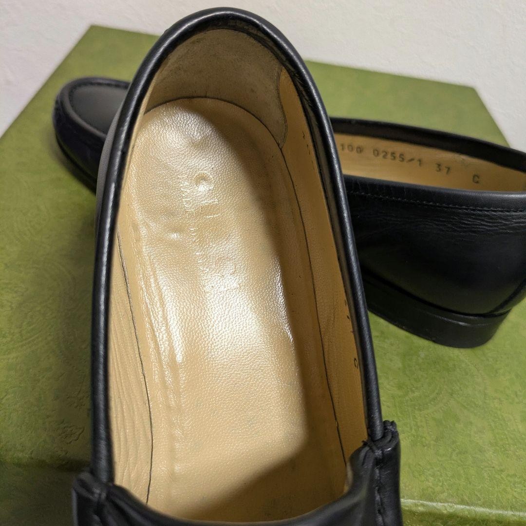 GUCCI Women's Loafers Horsebit Leather Black EU37/US7 120221c thumbnail 8