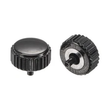 2Sets 6mmx7mm Watch Crown 304 Flat Head Long Stem Watch Crown 2mm ID Black