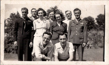 Military Family Beefcake Men Soldiers Women Snapshot WW2 1940s Vintage Photo
