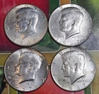 1967 40% Silver Kennedy Halves -- 4 coins