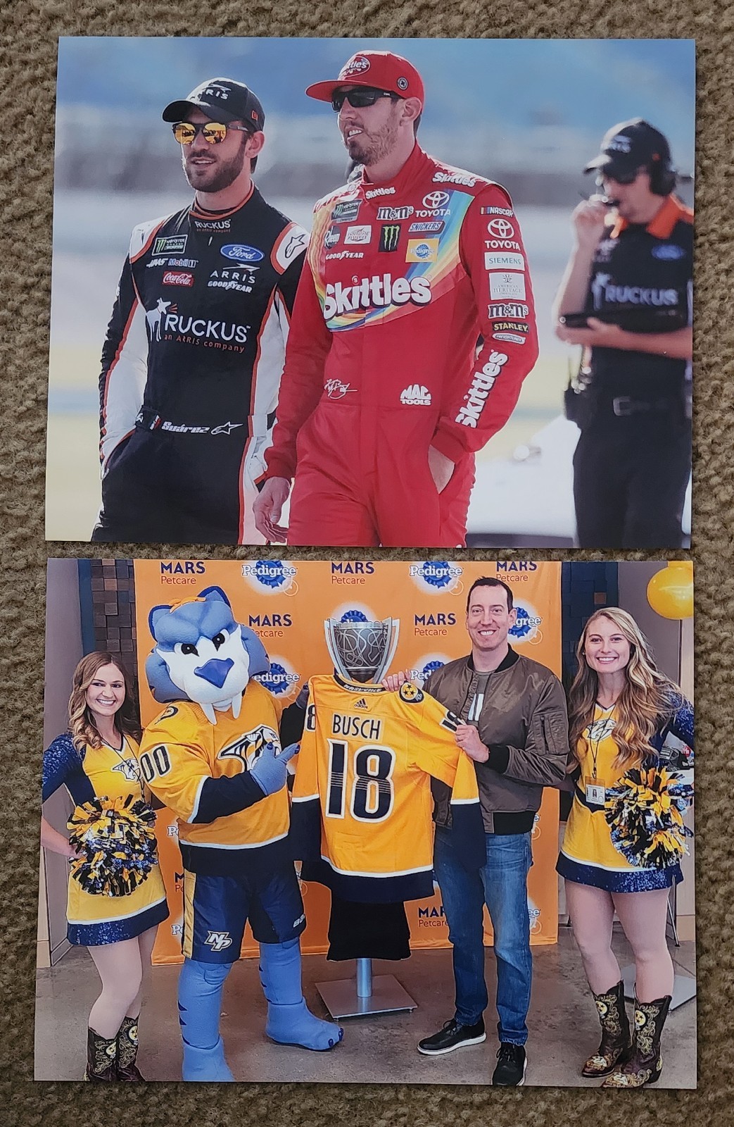 KYLE BUSCH SET OF 2 8X10 GLOSSY PHOTO'S #37M