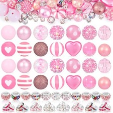 112 Pcs Beads for Pens, Included 28 Pcs 16/17/20mm Chunky Bubblegum Be