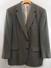 JOS A BANK 100 Camel Hair Gordon Olive Green Blazer Sport Coat Elegant Sz 43L