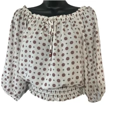 Free Kisses Pink Floral Boho Blouse Juniors Size L Feminine Cottagecore Coquette