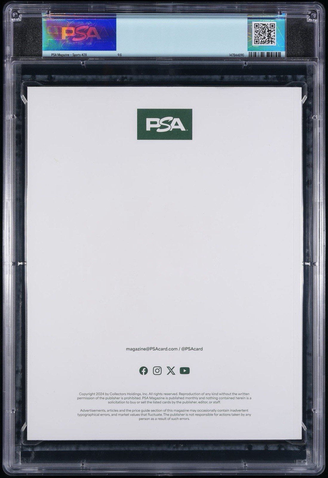 PSA Magazine 9.6 Tiger Woods Cover April 2024 view 2