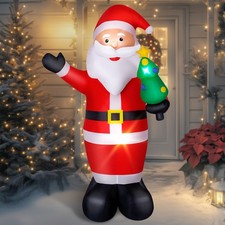 8FT Christmas Inflatable Santa, Large Blow up Santa Claus Yard Decoration Bui...
