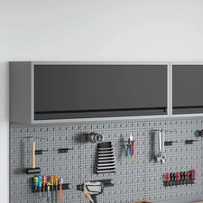 WALPLUS Tool Cabinet Black Grey 100x25x35 cm Wall Mounted Garage Storage