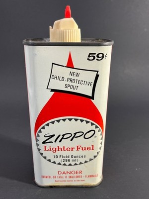 Vintage ZIPPO lighter fluid empty 10 fluid ounces tin 59 cents