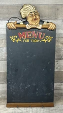 Vintage Fat Chef Resin Chalkboard / Blackboard Menu Restaurant Wall Hanging