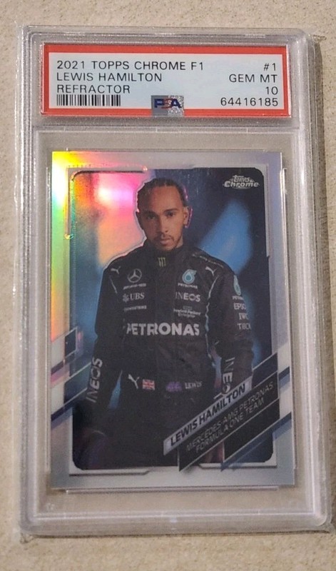 Lewis Hamilton 2021 Topps Chrome Formula 1 Portrait Refractor #1 PSA 10