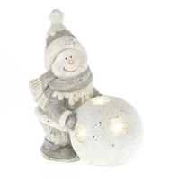 Deko Figur Dekofigur Schneemann MIT Schneekugel MIT LED 41 CM NEU