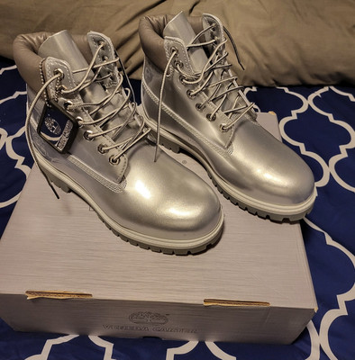 RARE NEVER WORN Veneda Carter x Timberland Silver Boots - Unisex