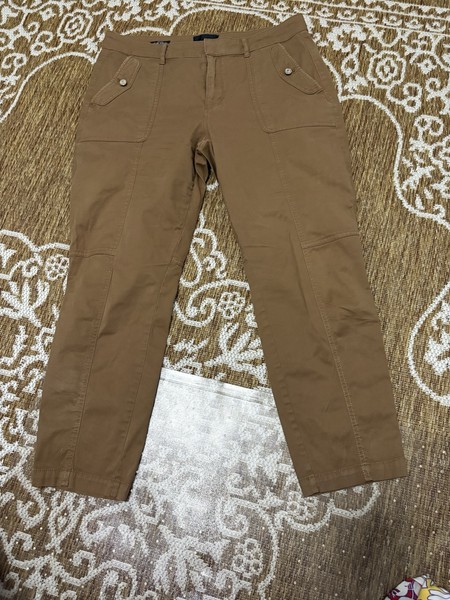 Pantalones al tobillo ajustados de tiro alto Pret-A-Jet del mercado negro de la Casa Blanca praliné esmaltado 14