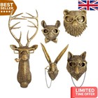 Stunning Faux Animal Head Wall Art Decor - 5 Piece Mixed Animal Collection