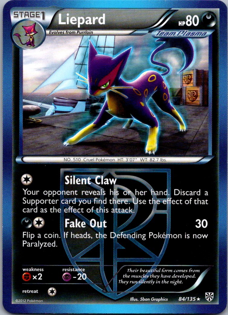 Liepard (Team Plasma) Rare Plasma Storm 84/135 NM