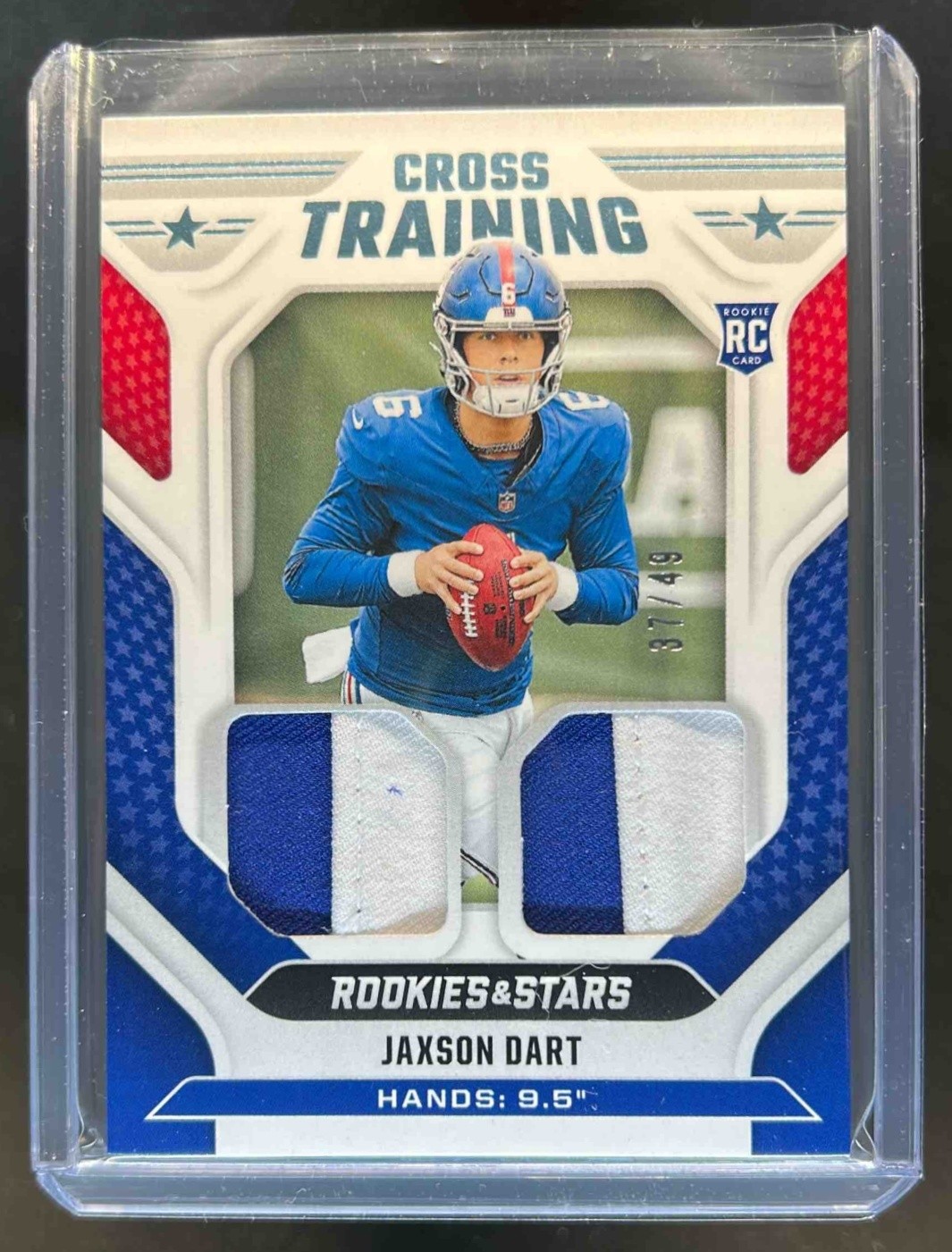 2025 Rookies & Stars Jaxson Dart Cross Training RC Patch Prime #37/49