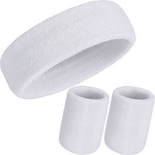 3 Pcs Sweatbands Set 80S 90S Neon Sports Headband Tennis Striped Sweat Band Spor
