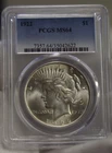 1922 US Peace Silver Dollar $1 PCGS MS64