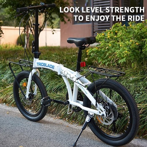 20" Folding Bike Adult 7-Speed Lightweight Disc Brake Urban Commute - Picture 10 of 12