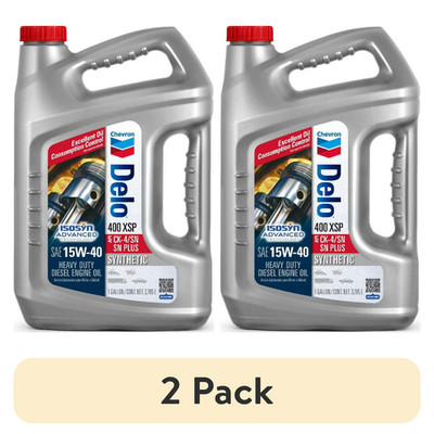 (2 pack) Chevron Delo XSP 15W-40 Heavy Duty Synthetic Diesel Motor Oil, 1 Gallon