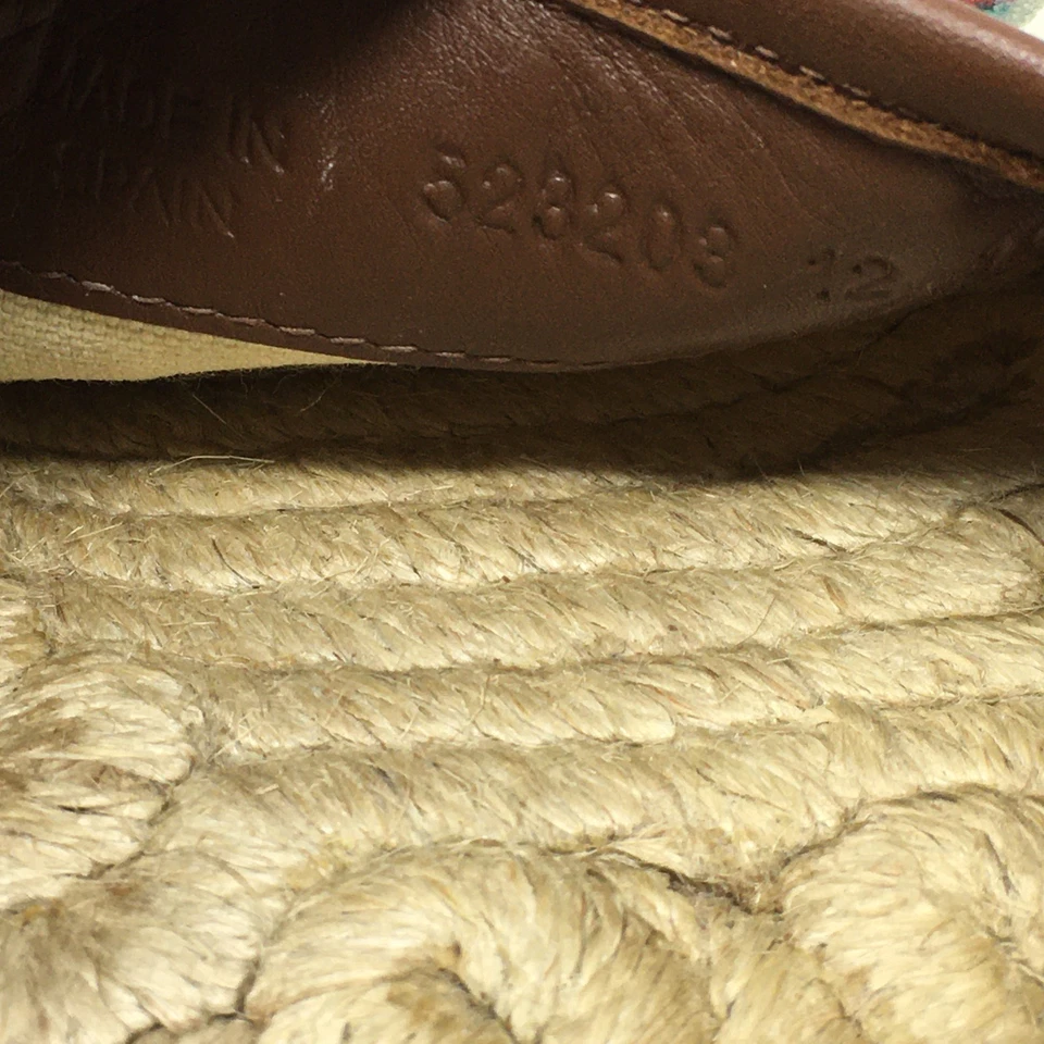 Gucci GG Webb Espadrilles Shoes Mens Size 12.5 US 12 UK Off White Brown Leather - Image 3 of 4