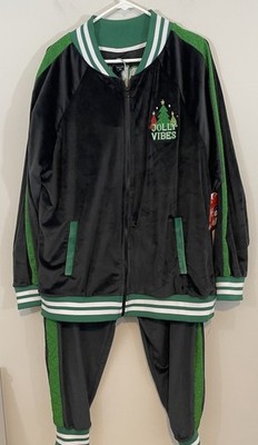 NEW Blizzard Bay Christmas Velour Track Suit mens XL santa jacket
