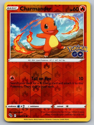 #ad #ad Charmander 008 078 Common Pokemon GO Pokemon Reverse Holo Lightly Played $1.99