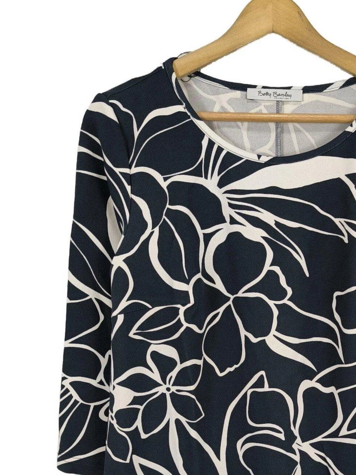 BETTY BARCLAY Robe mi-longue Dames Robe T EU 40 noir-blanc style décontracté - Photo 3/4