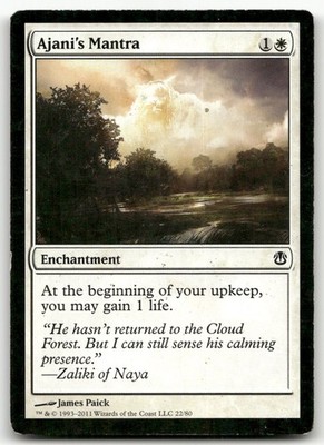 Ajani's Mantra #22 (MP) Duel Decks: Ajani vs. Nicol Bolas DDH Magic MTG