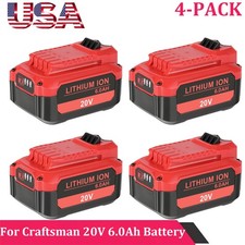 4x 20V 6.0 Ah For Craftsman 20 Volt Lithium-ion Battery CMCB204 CMCB202 CMCB201