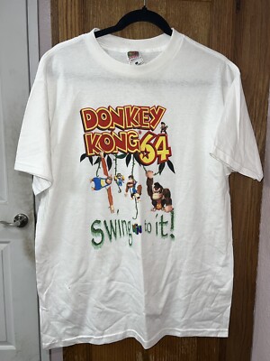 Vintage 90s Nintendo DK Donkey Kong 64 Swing N To It Promotional T