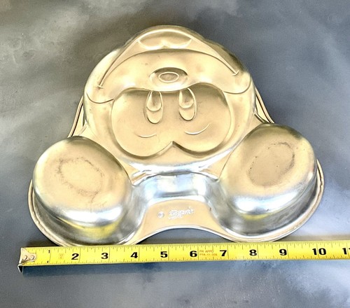 Disney Mickey Mouse Face Baking Pan Dish Cake Metal Mold Vintage - Picture 10 of 12