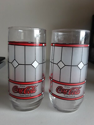 tiffany style coca cola glasses