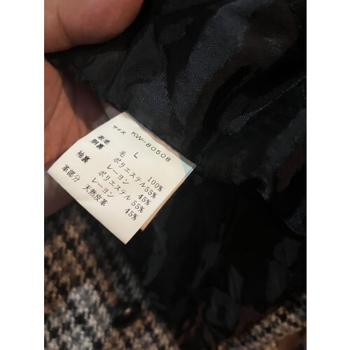 VAN jacket Harris Tweed wool check coat size L - Picture 8 of 8