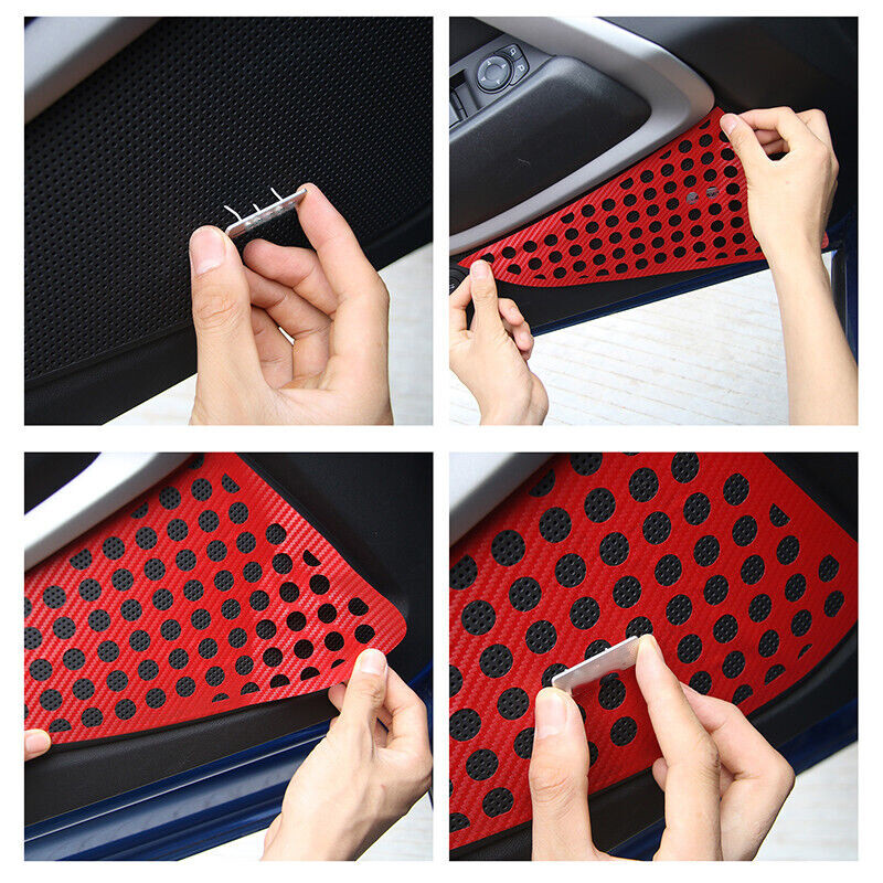 Red Carbon Fiber Door Anti-Kick Scratch Sticker Set For 2017+